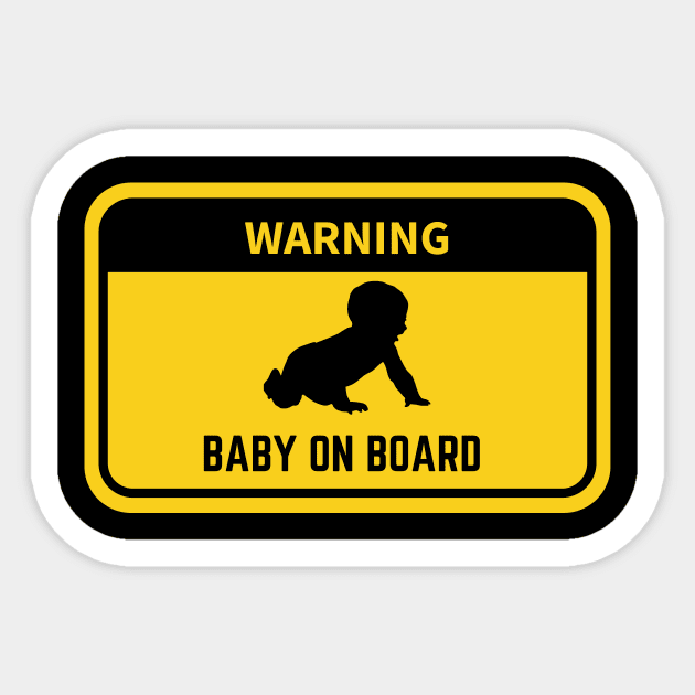 Warning Baby On Board Sticker by NICHE&NICHE